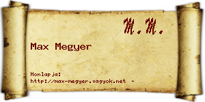 Max Megyer névjegykártya